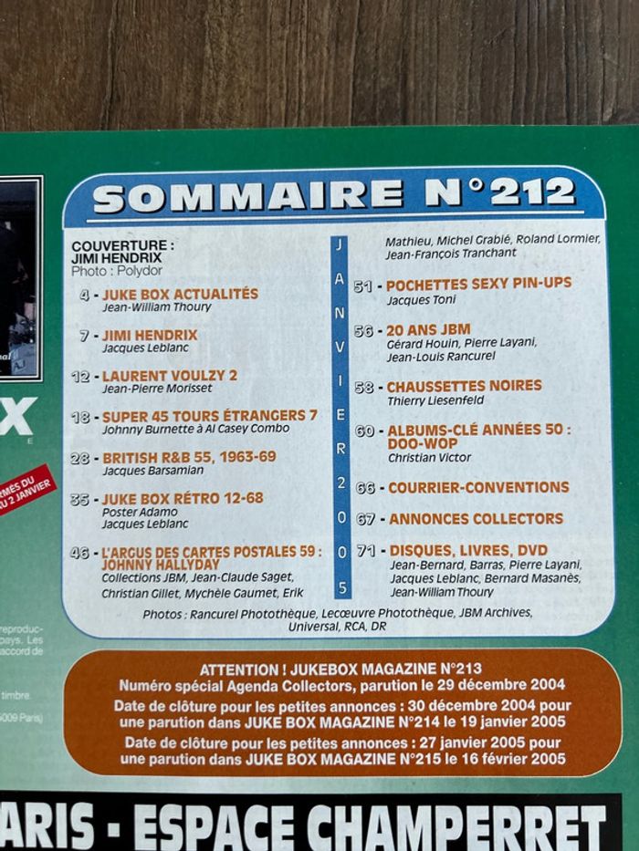 Ancien jukebox magazine - 212 - janvier 2005 - hendrix voulzy hallyday - photo numéro 3