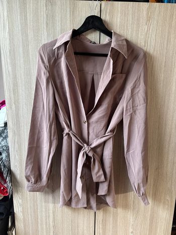 Chemisier long avec ceinture à nouer Shein