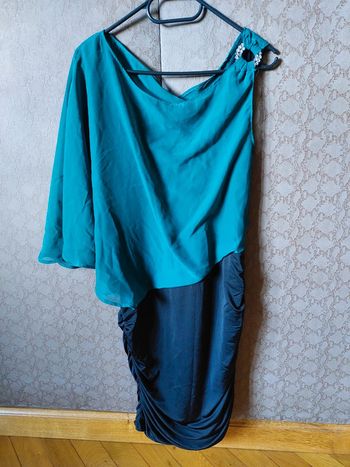 Robe plissée verte noire 42 no excuse