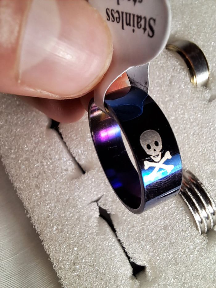 Bague acier inoxydable motifs