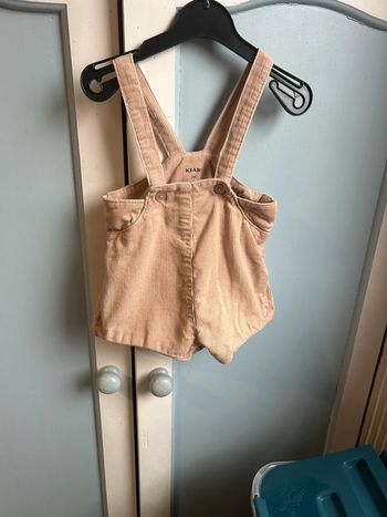 Salopette short kiabi velours , 3 mois