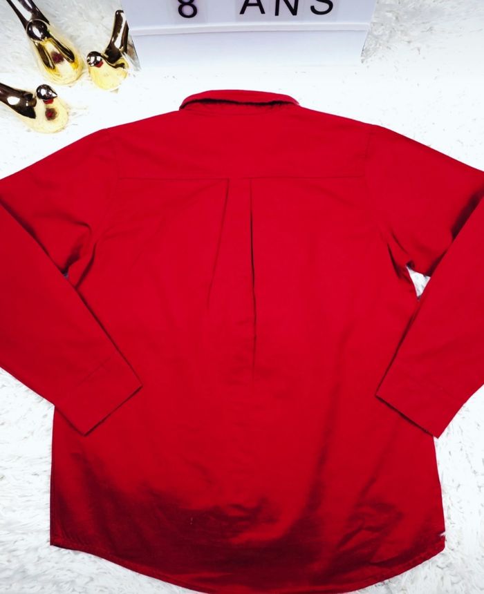 Chemise manches longues rouge bordeaux profond Garçon taille 8 ans marque Spring &Gege - photo numéro 3