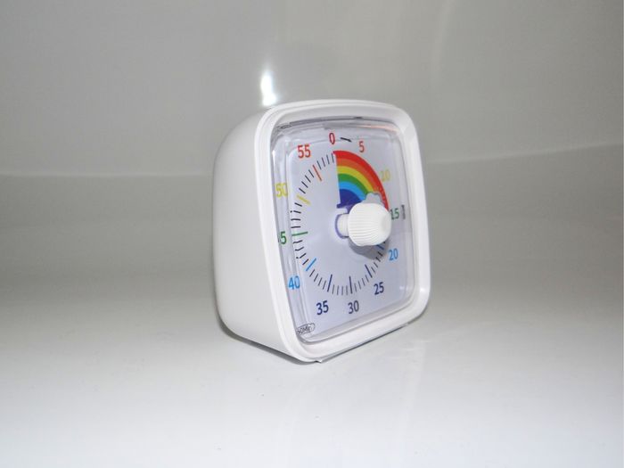 🕒Timer minuterie Visuelle silencieux enfant jeux arc en cie ⚪️ blanc  🌈 - photo numéro 2