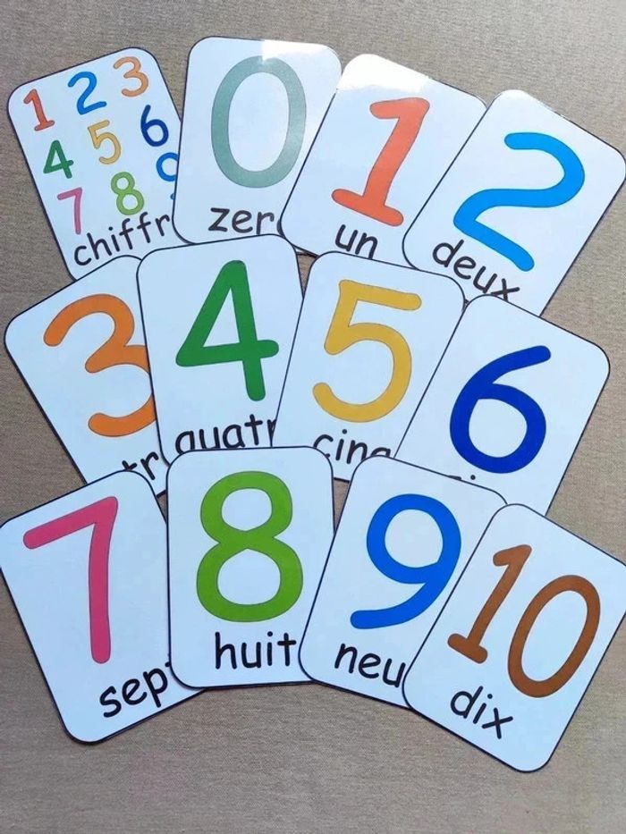 Grandes cartes des chiffres en couleur Montessori - photo numéro 2