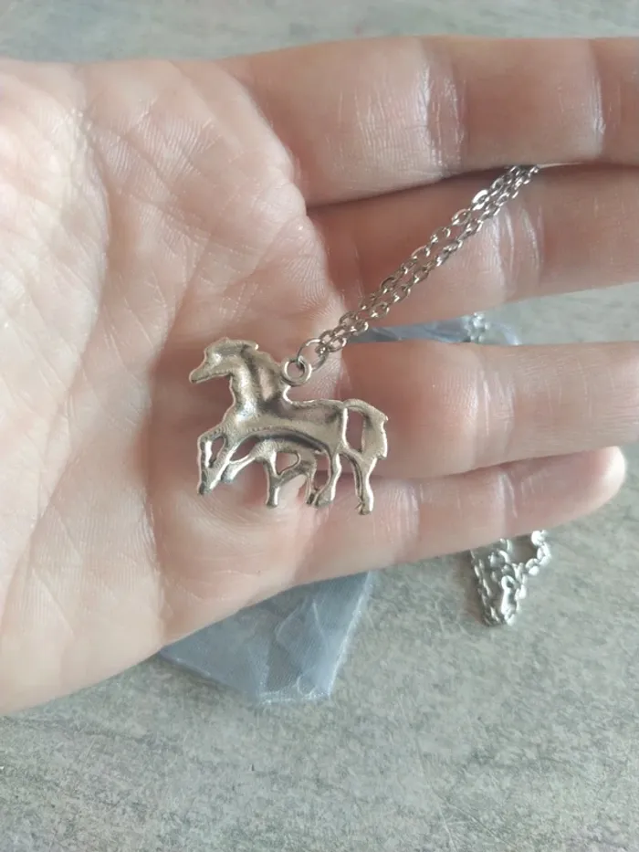 Collier pendentif cheval et Poulin - photo numéro 4