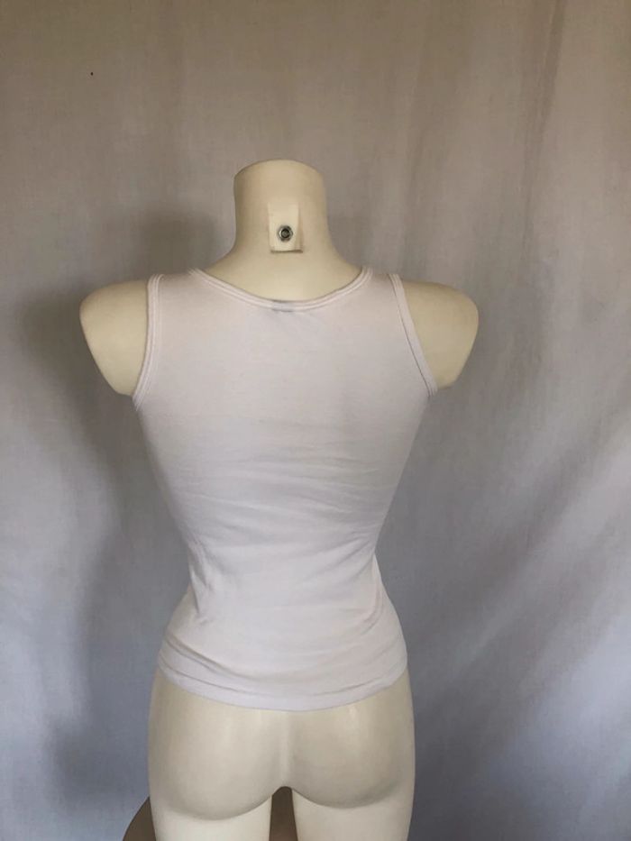 Débardeur blanc coton sans coutures taille 34 très bon état - photo numéro 3