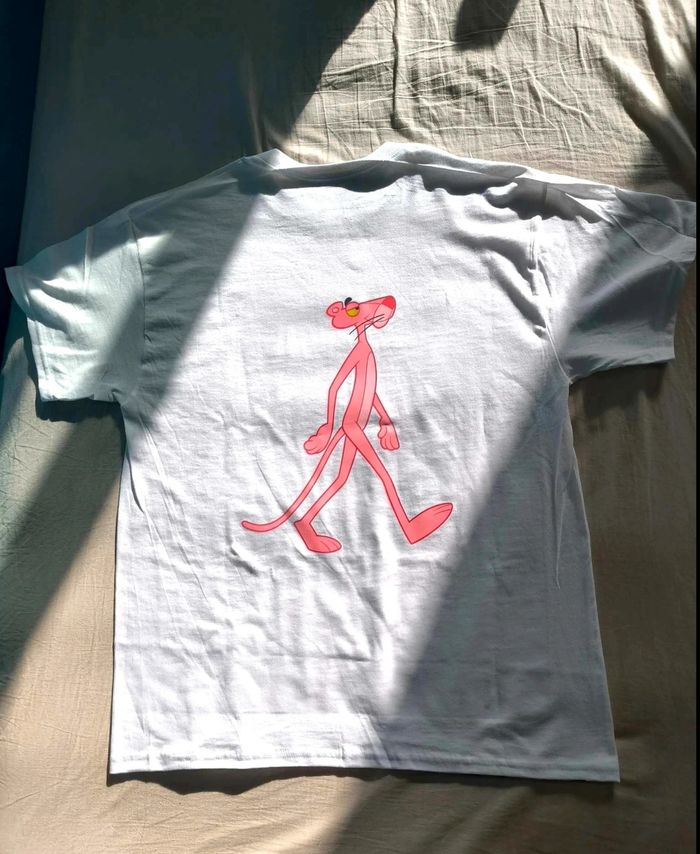 T-shirt Pink Panther Petit logo avant grand visuel arrière Taille S Blanc - photo numéro 3