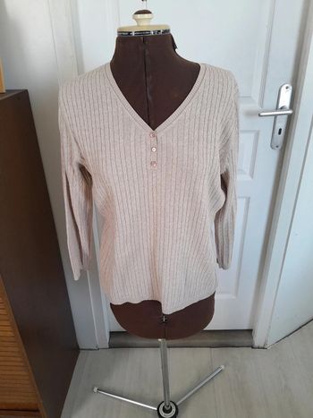 Pull coton torsadé manche 3/4 Croft & Barrow