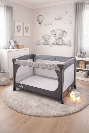 Lit pliant parapluie joie bébé gris