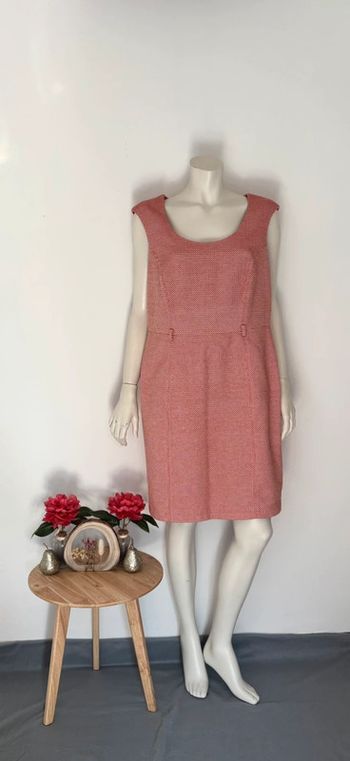 🌺Robe droite rouge et blanche vintage Taille XXL/44🌺