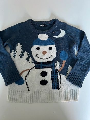 Pull hiver bonhomme de neige 6 ans