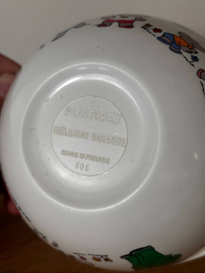 Vintage bol en mélaminé Plastorex Babar - photo numéro 6