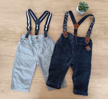 Lot de 2 pantalons avec bretelles