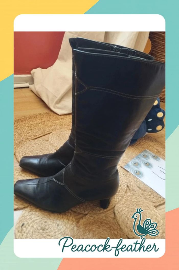 Bottes noires talons 37 - photo numéro 6