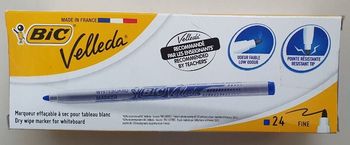 Boîte de 24 feutres bleu velleda