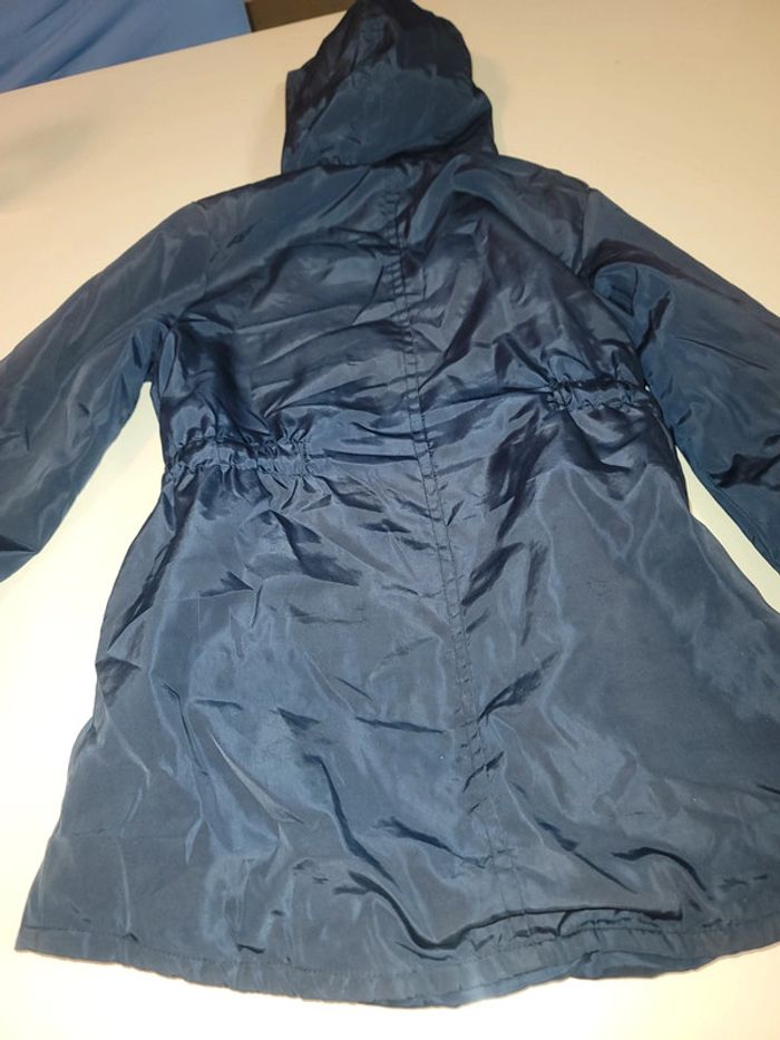 Manteau imperméable fourré intérieur bleu marine 8ans gemo fille tbe - photo numéro 2