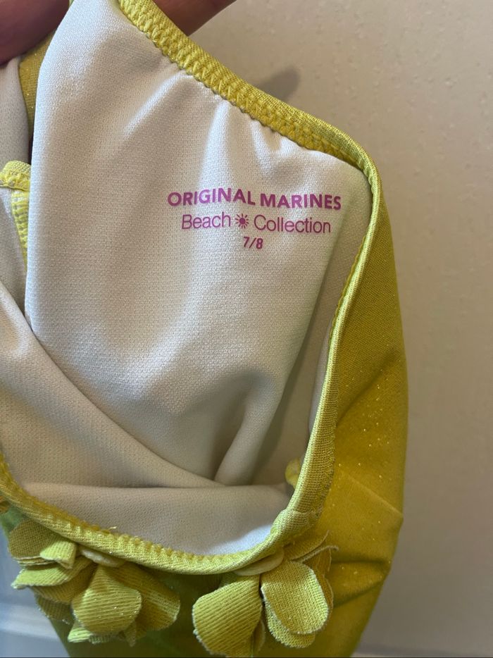 Maillot de bain 1 pièce 1 manche jaune 7 ans Original Marines - photo numéro 3