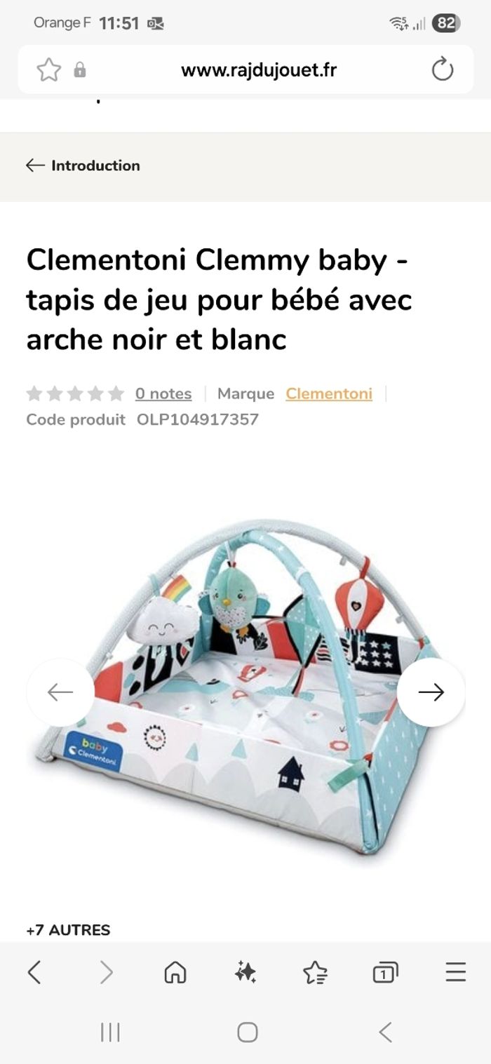 Tapis de jeu bébé Clementoni avec arche - photo numéro 10