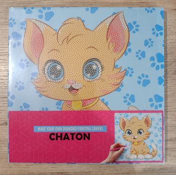 Diamond painting sur toile -  Chaton