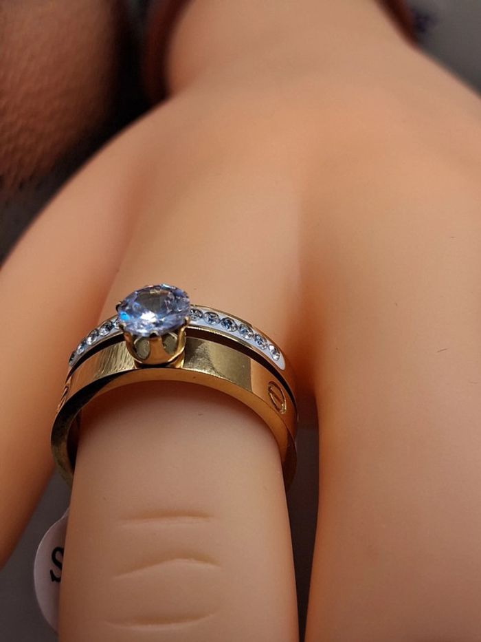 Bague  En acier inoxydable + zircons  marque hippie & bohème - photo numéro 4