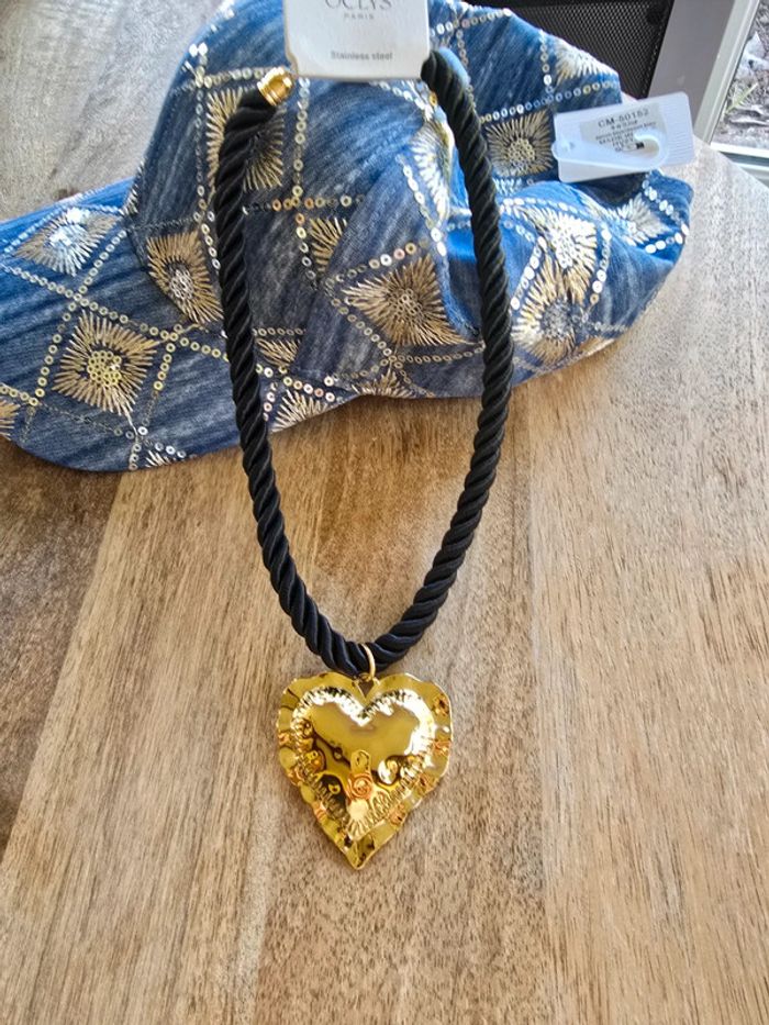 Collier Coeur sur cordon - photo numéro 5