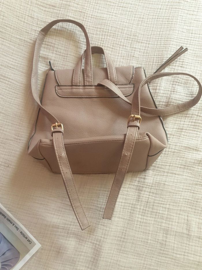 Sac a dos synthétique cuir rose poudré neuf - photo numéro 2