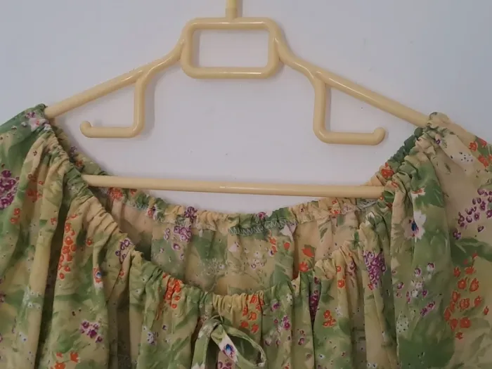 Robe courte / Tunique verte floral Taille Unique - photo numéro 4