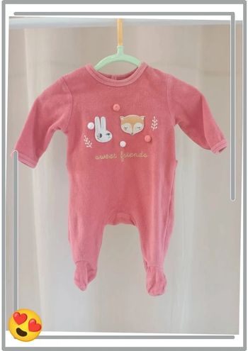 Pyjama velours rose Kiabi 1 mois