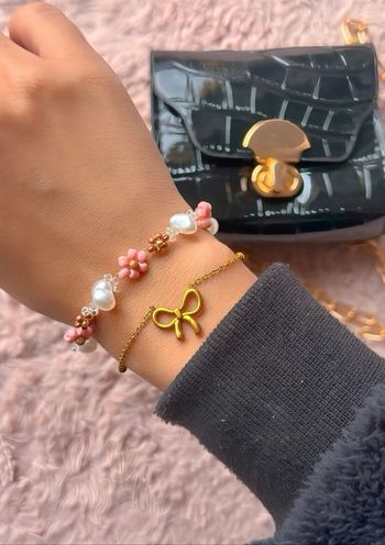 Bracelets fleurs rose et marron 🍂