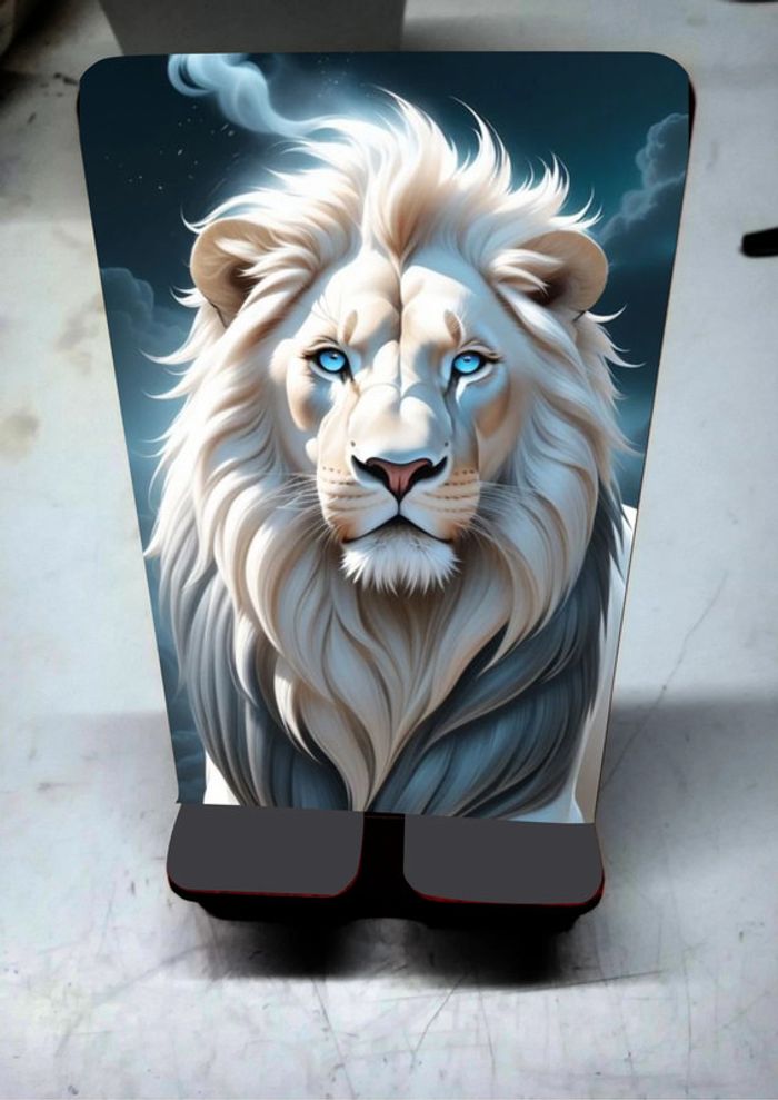 support téléphone motif lion neuf