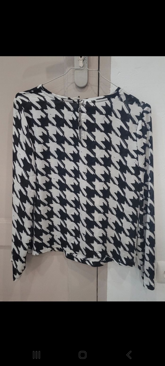 Blouse Mango T S pied de poule Neuve - photo numéro 2