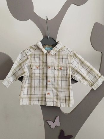 Chemise manches longues à carreaux Obaibi taille 3 mois