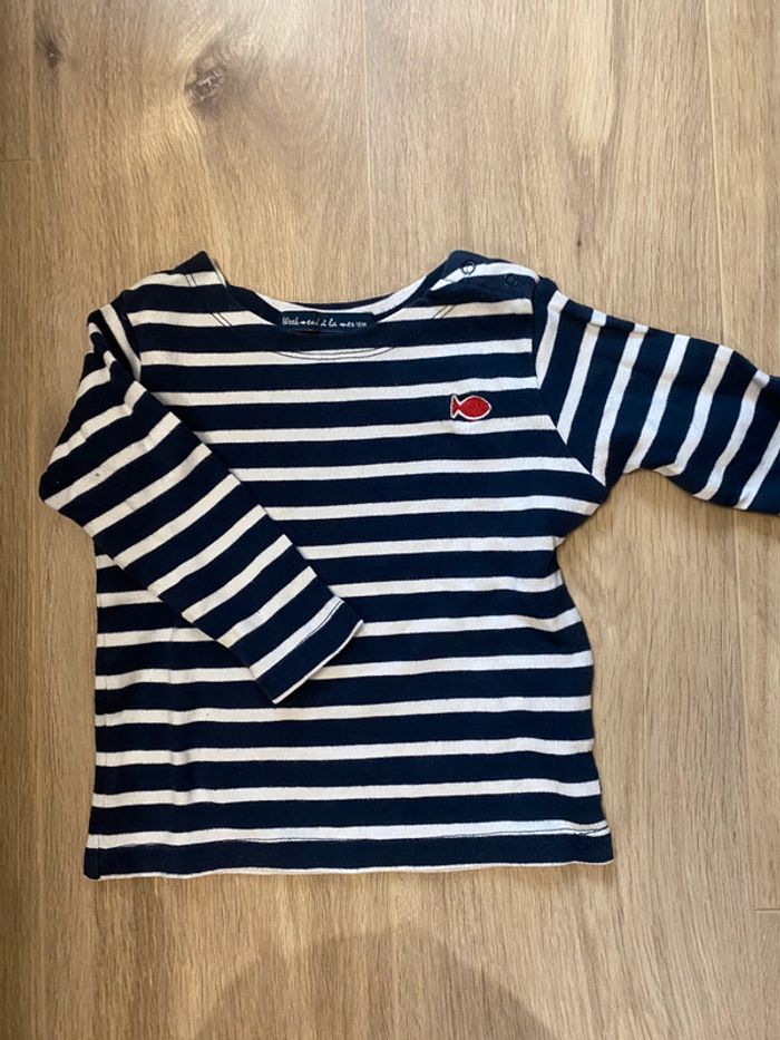 T shirt manche longue marin