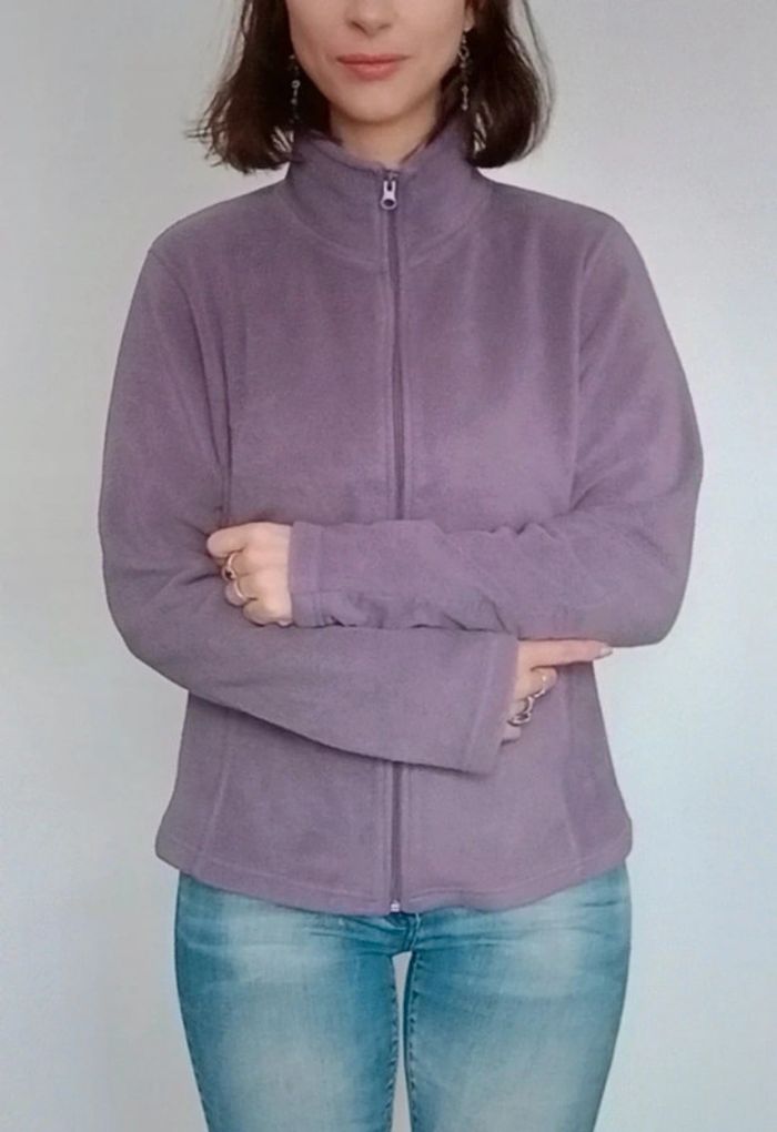 Gros gilet polaire violet taille 3 - photo numéro 2