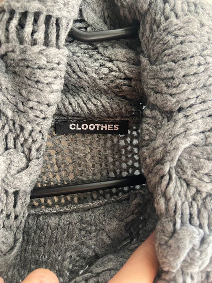 Gros pull col roulé gris - photo numéro 3