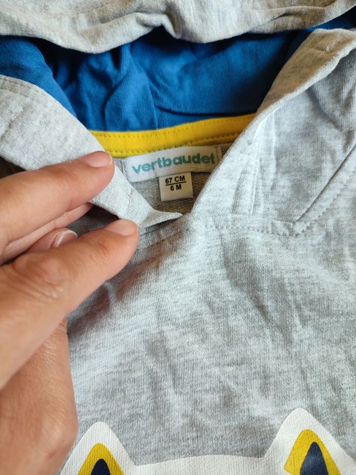 Lot ensemble neuf pantalon et sweat "jogging" Vertbaudet en 6M - photo numéro 7