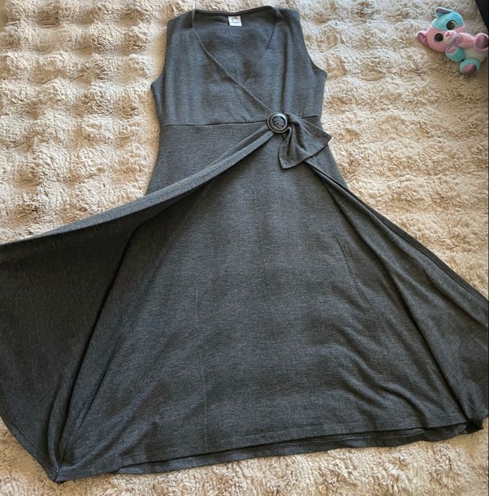 Robe Jacqueline Riu grise évasée – Taille 2 (S/M) Style Casual Élégant - photo numéro 5