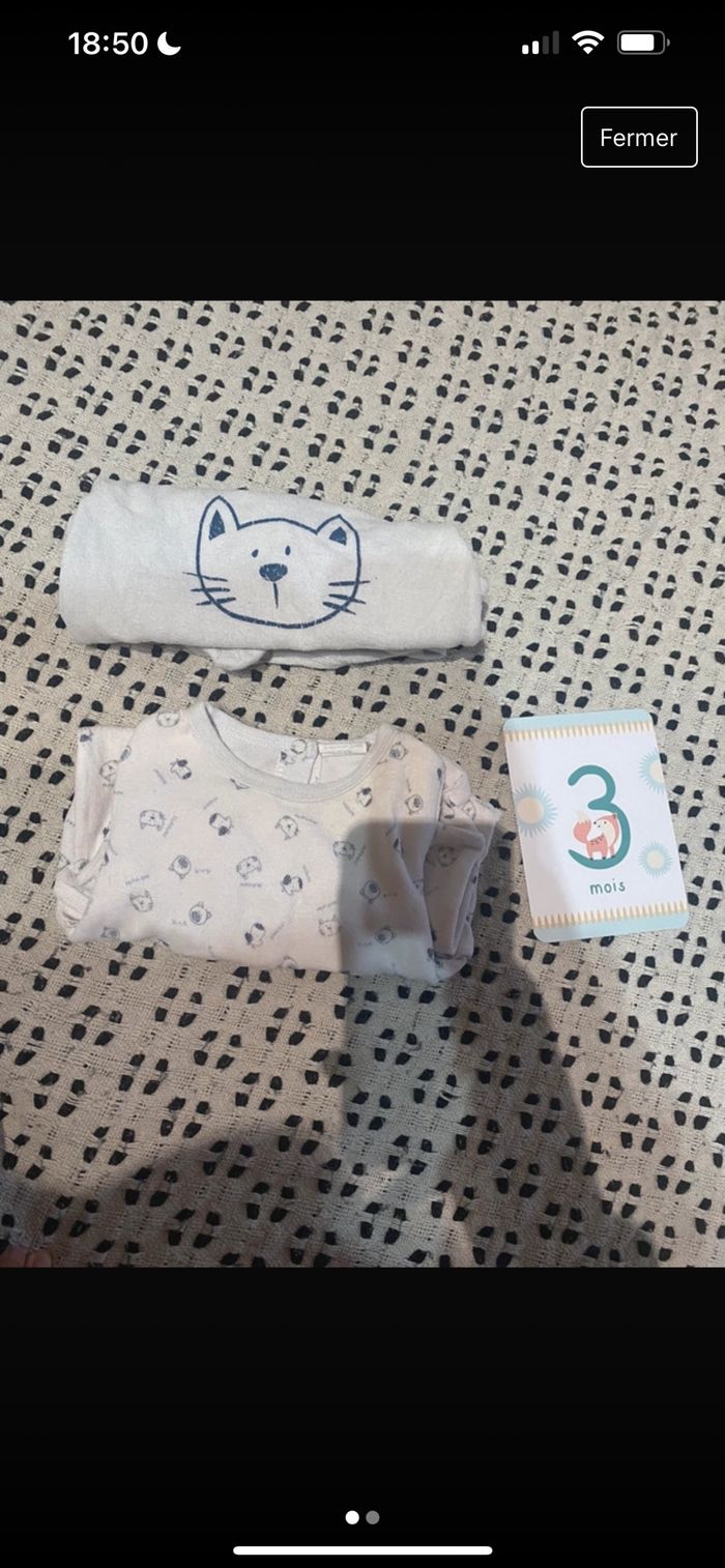 Lot pyjamas taille 3 mois