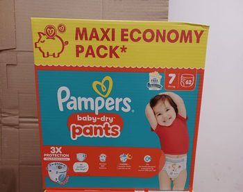 Pack couches Pampers Pants baby-dry Taille 7 - Maxi-Ecopack - carton de 62 couches