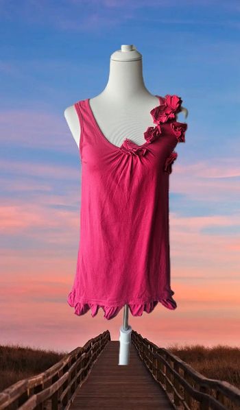 Robe fushia avec ses petites fleurs, Blanche porte, taille 38/40
