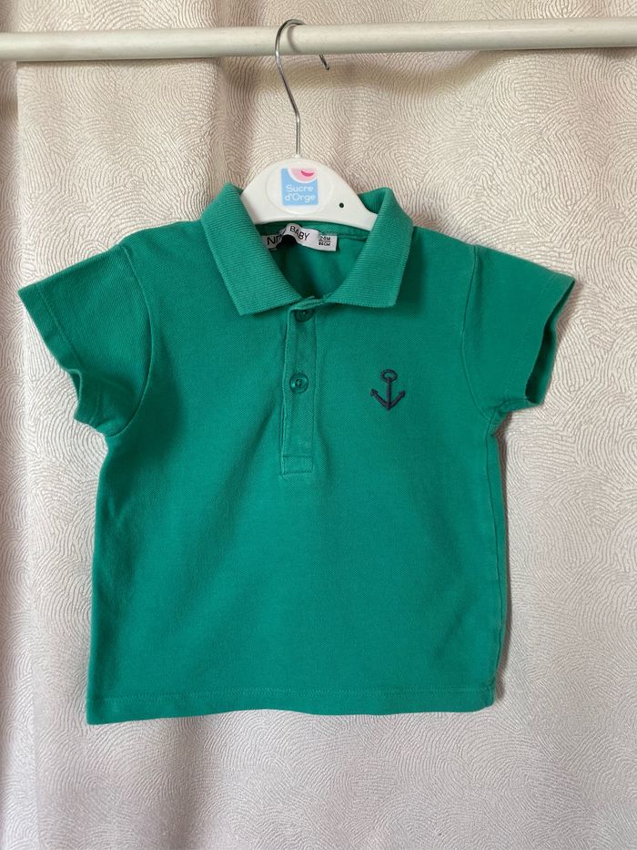 T-shirt polo vert 2 ans 86 cm NPO baby