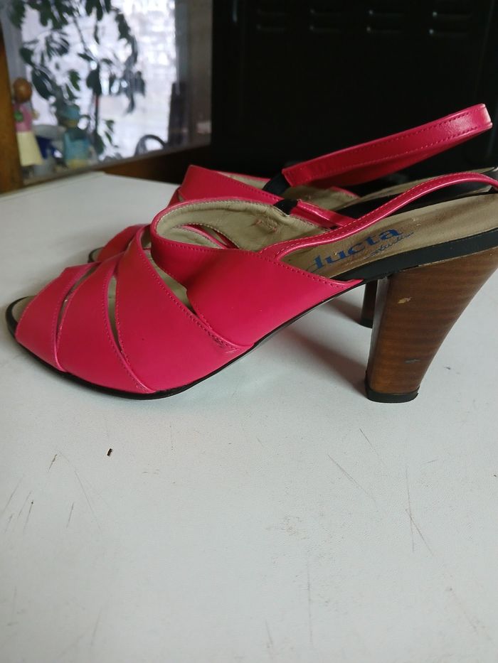 Sandales à talon en cuir - photo numéro 3