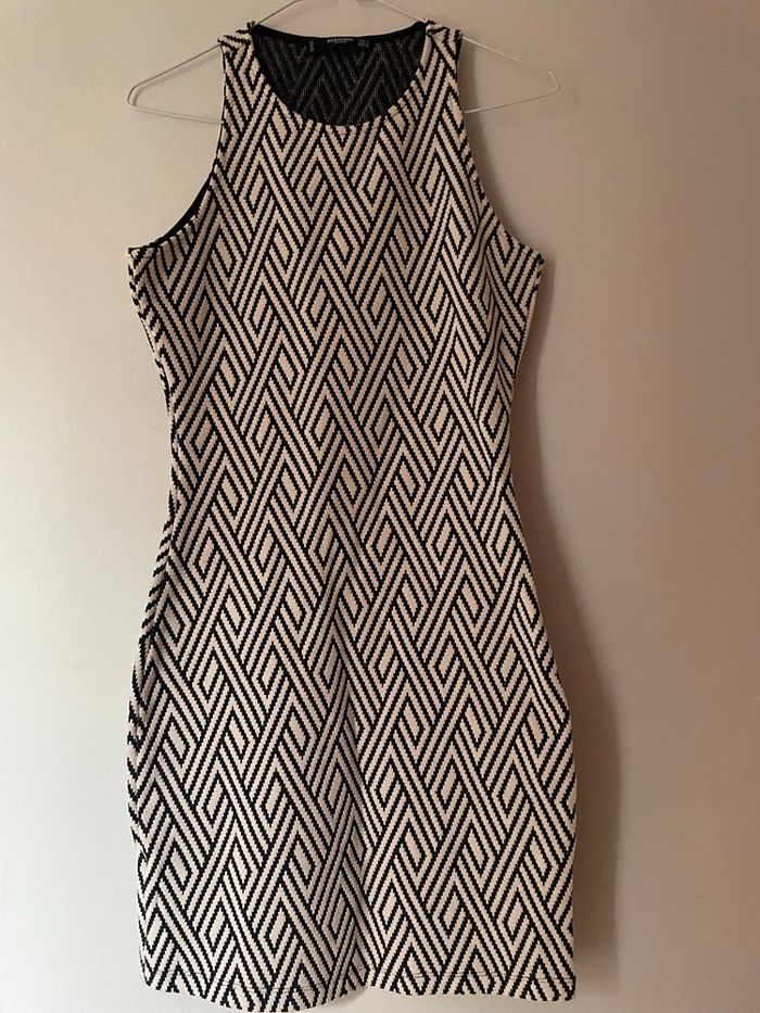 Robe Mango noir et blanc motif graphique femme - photo numéro 8