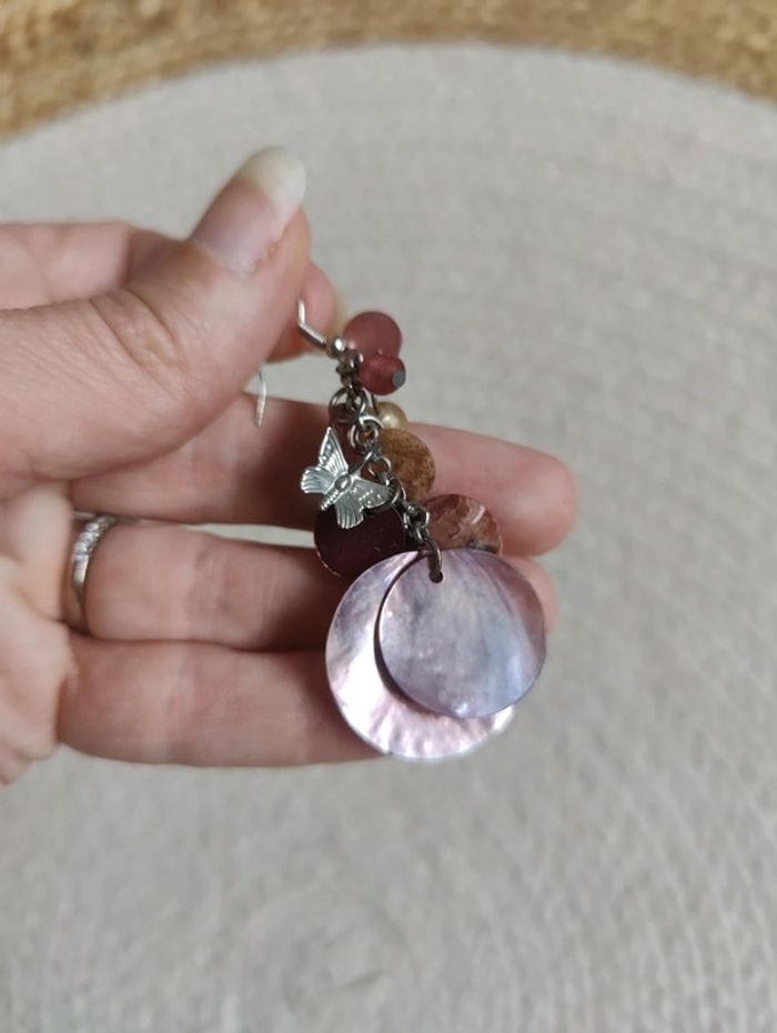 Boucles d'oreilles roses - photo numéro 2