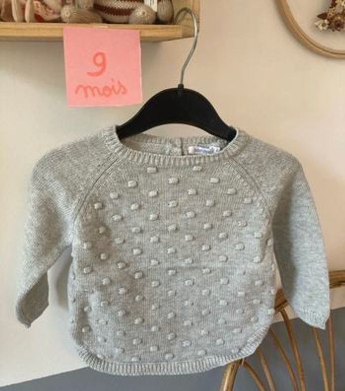 Pull fille gris en coton bout’chou
