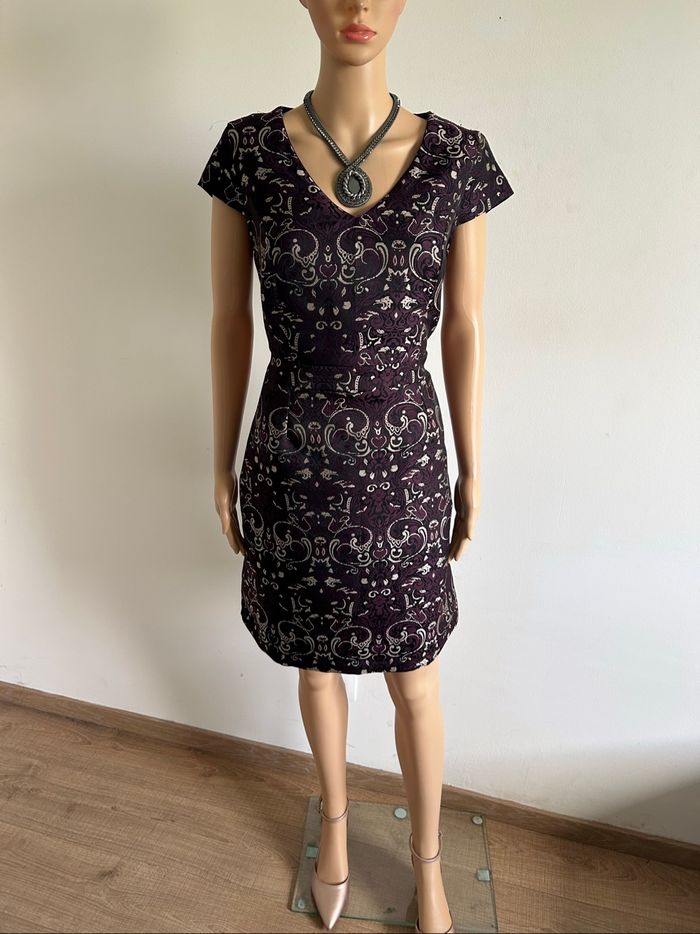Robe imprimée neuve à manches courtes Jacqueline Riu taille 40 - photo numéro 3