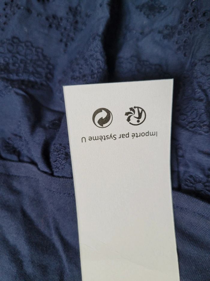 Robe bleu marine à broderies anglaises - photo numéro 4