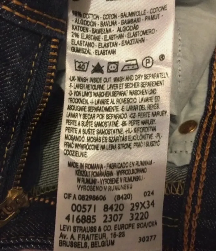 Jeans Levi’s 571 slim fit T34-36 - photo numéro 8
