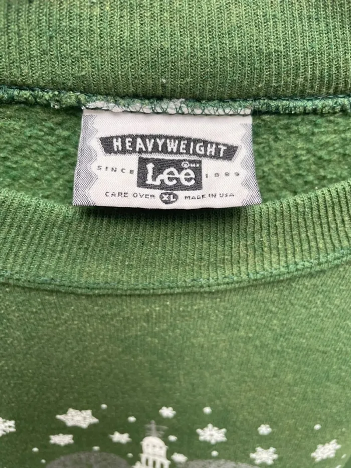 Crewneck green Winter Snowy Maryland vintage 90s Lee Mens XL Made in USA 🇺🇸 - photo numéro 7