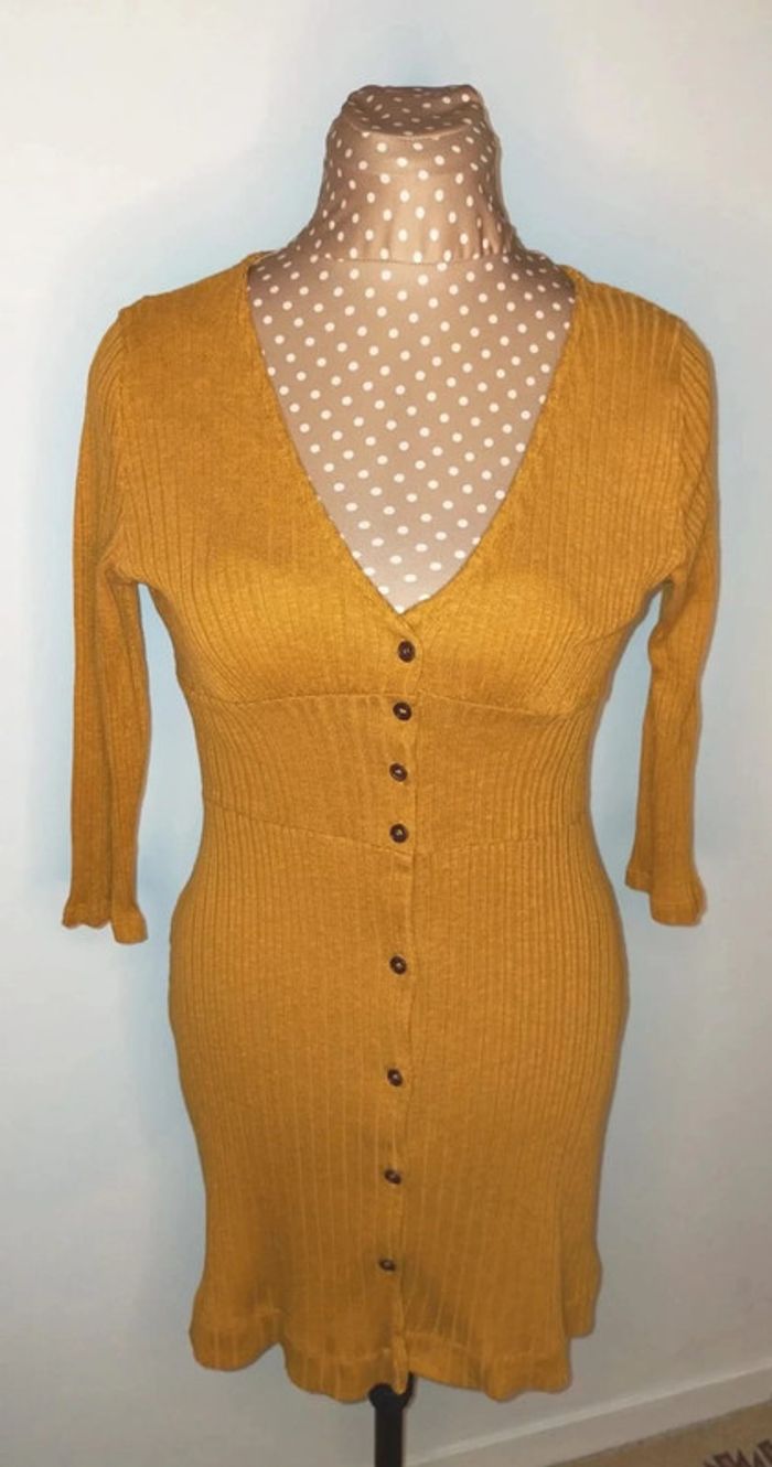 Robe Pull and Bear marron, femme, taille 2 - photo numéro 3
